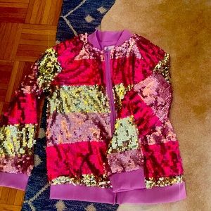 A cat and Jack jacket with reversible sequences.